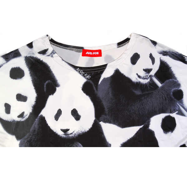 喜爱pandanami t恤大熊猫商品短袖很薄的夏天大的尺寸大熊猫花纹花哨