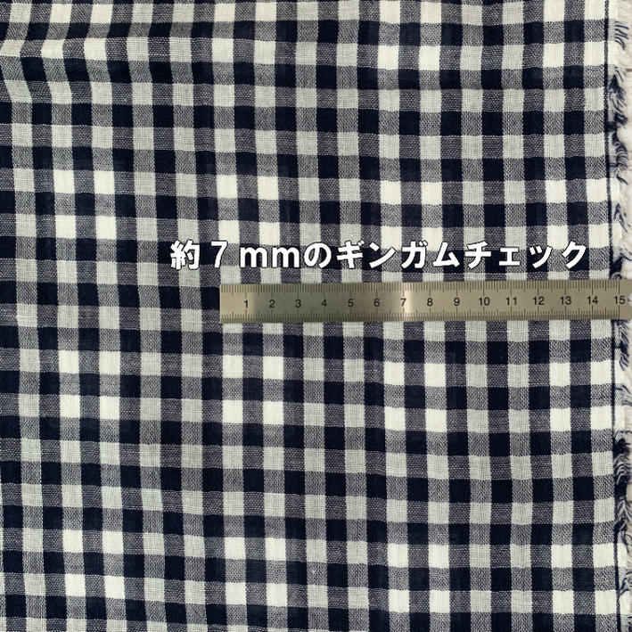 格子花纹布料检查条纹布检查块检查棉布双纱布双脸可两面用的双重的