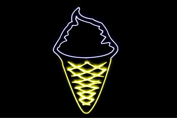 ネオン ソフトクリーム 2 時計 Ice Cream 雑貨 アイスクリーム ケアベア アイス イラスト ネオンライト 電飾 Led ライト サイン Neon 看板 イルミネーション インテリア 店舗 ネオンサイン アメリカン雑貨 おしゃれ