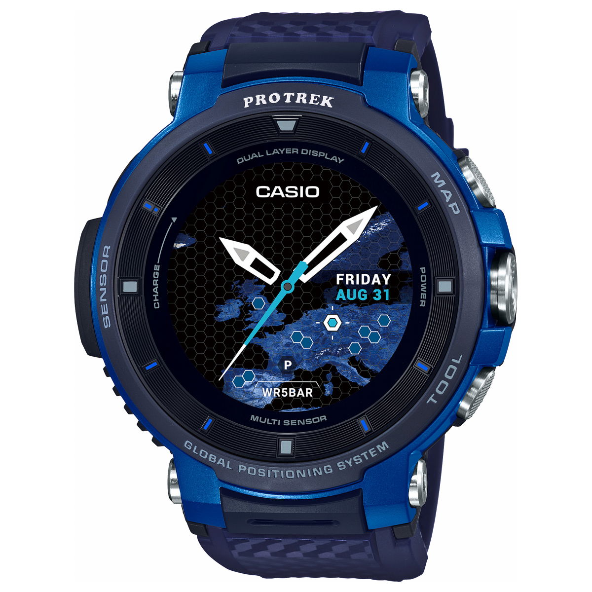 卡西欧初期lec casio pro trek智能户外表smart outdoor watch蓝色