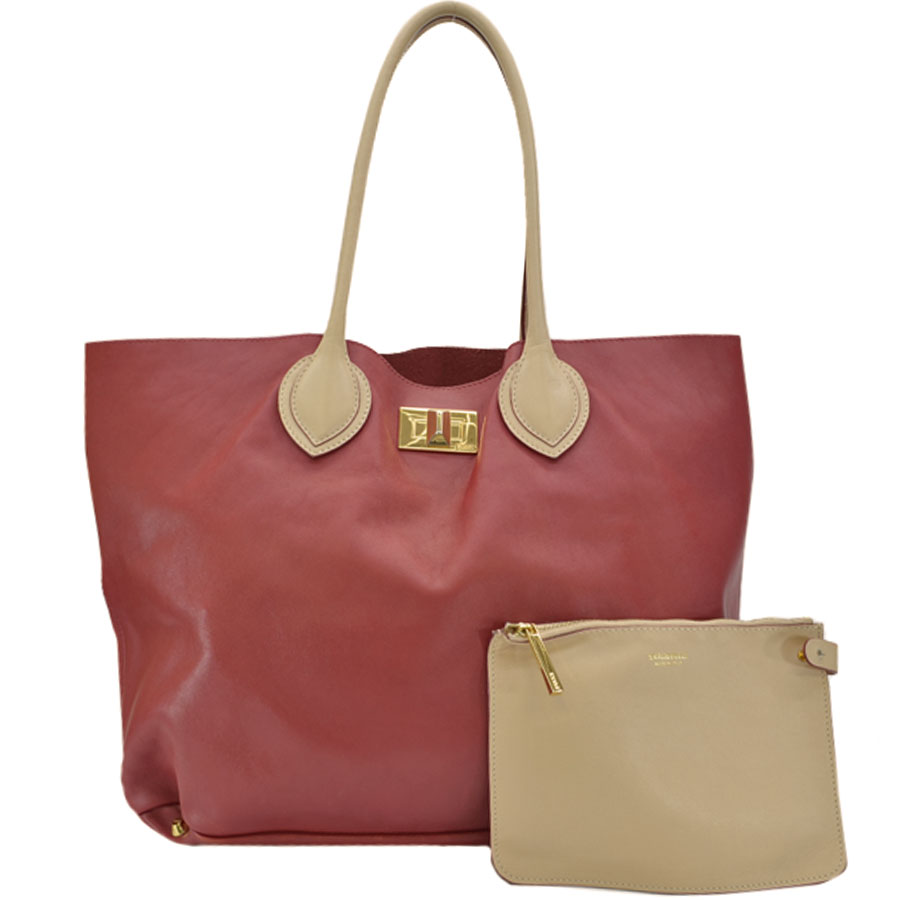 Pucci エミリオプッチ バッグ トートバッグ 中古 バッグ レッドxベージュxゴールド バッグ レディース ショルダーバッグ 中古 レッドxベージュxゴールド ショルダーバッグ レザーx金属素材 R7164 ブランドバリューエミリオプッチ バッグ Emilio R7164