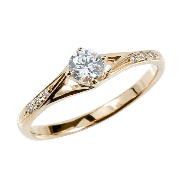 婚約指輪 エンゲージリング ダイヤモンド リング ハート ダイヤ 指輪 大粒 ピンクゴールドk18 Contradtokyo 18金 クロス ストレート レディース ブライダルジュエリー ウエディング 贈り物 誕生日プレゼント ギフト ファッション 18k お返し 妻 嫁 奥さん 女性 彼女 娘 母