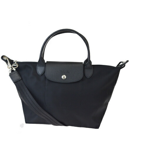ナイロン レザー 2way 中古 05gb242 ブーム ブラック ル プリアージュ 2way ハンドバッグ レザー ナイロン ロンシャン Longchamp
