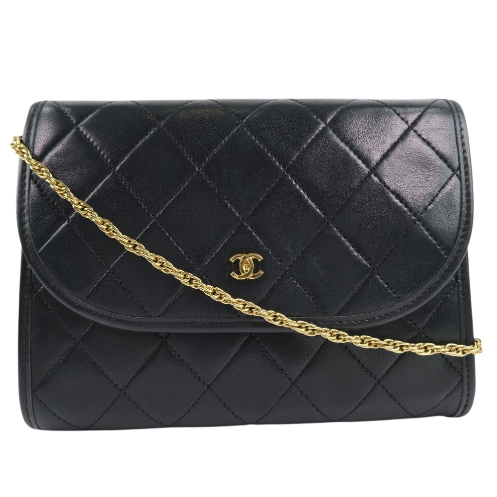 C Fashion Tanne 黒 ブランド販売 買取 店内10 50 Off対象 チェーンポシェット レディース ラムスキン Chanel Sale 福袋セール Tanne Agneau 全品送料無料 黒 マトラッセ レディース Aランク 質にしきの シャネル ショルダーバッグ ショルダー