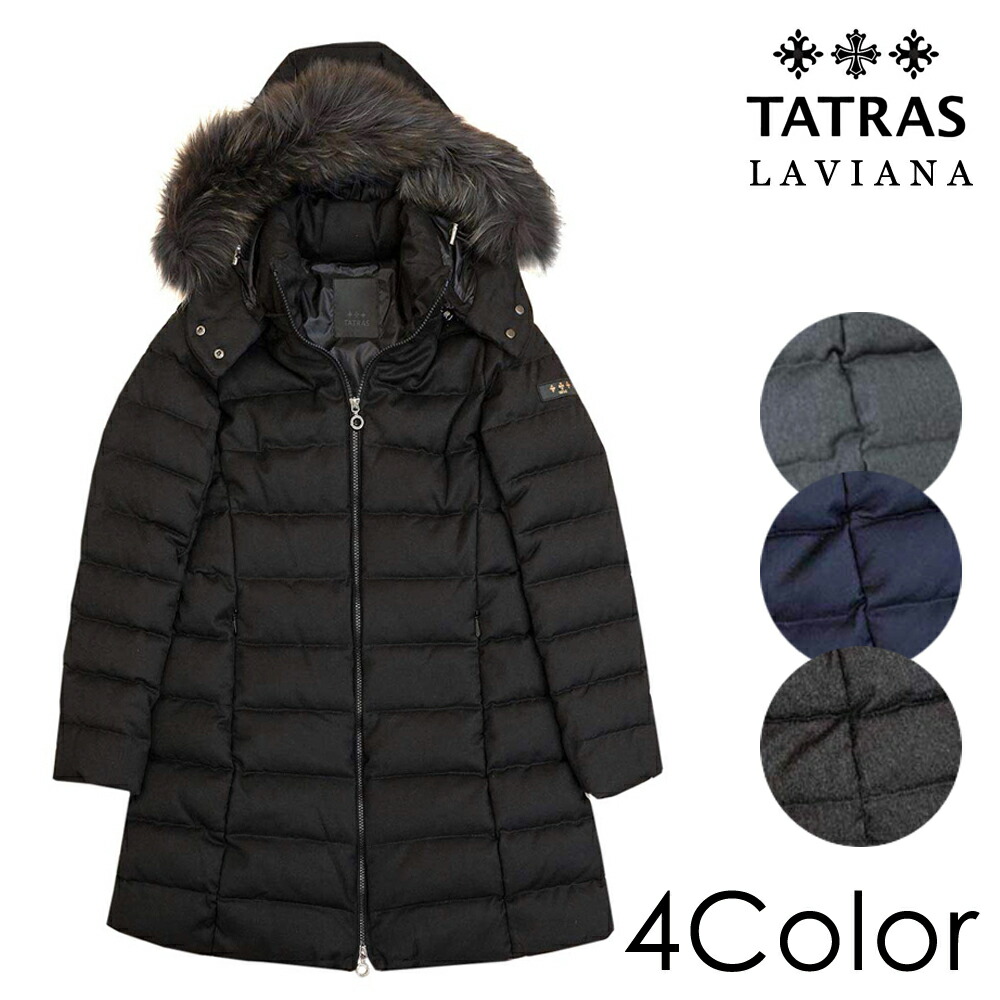 Tatras ネクタイ タトラス ダウン レディース ラビアナ Laviana マフラー ダウンコート ポロシャツ ブラック ネイビー チャコールグレー Ltaa4571 送料無料 19年 新作 Tatras Laviana フード ファー 女性 アウター 新品 プレゼント ギフト Beinmartタトラス Tatras