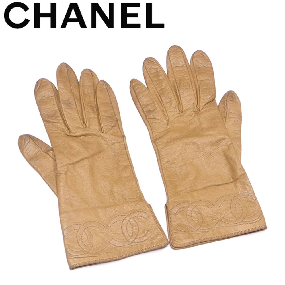 人気一番人気ブランド ファッションセール シャネル 10 オフ 中古 シャネル Chanel Chanel L2998 手袋 グローブ メンズ可 ベージュ レザー L2998 ブランドデポ Tokyo夏 プレゼント シャネル 人気超格安