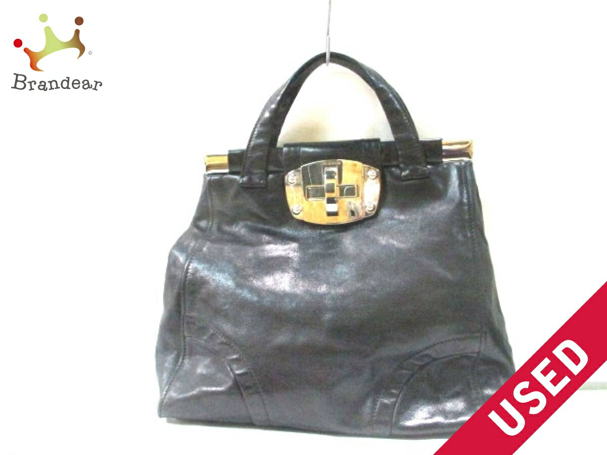 Miumiu ミュウミュウ ハンドバッグ 返品 交換対象商品 黒 Salvatoreferragamo 初売り レザー 20190805 中古 中古 Dfn バーバリー ブランディア 店