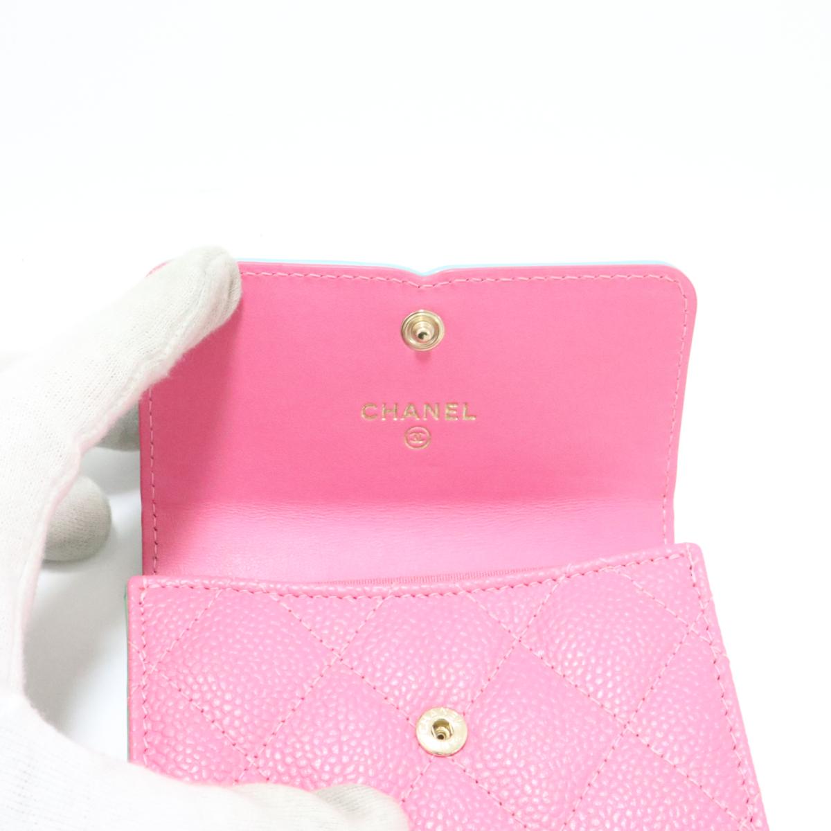 auth chanel 香奈儿 coin 钱包 wallet purse caviar skin leather