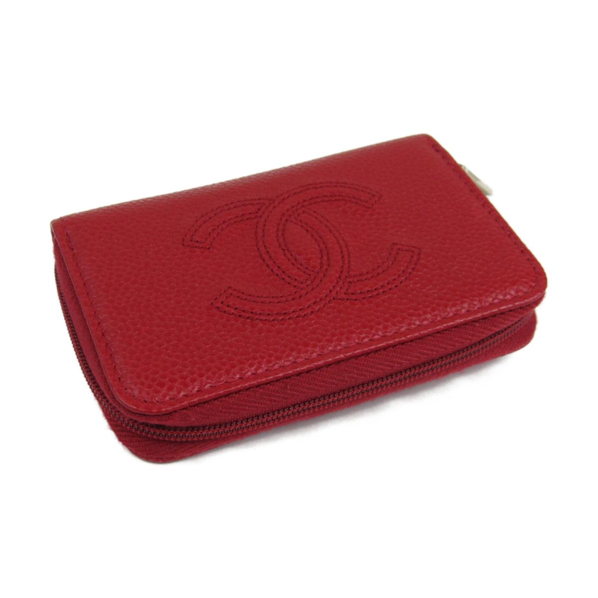auth chanel 香奈儿 caviar skin coin case wallet purse caviar
