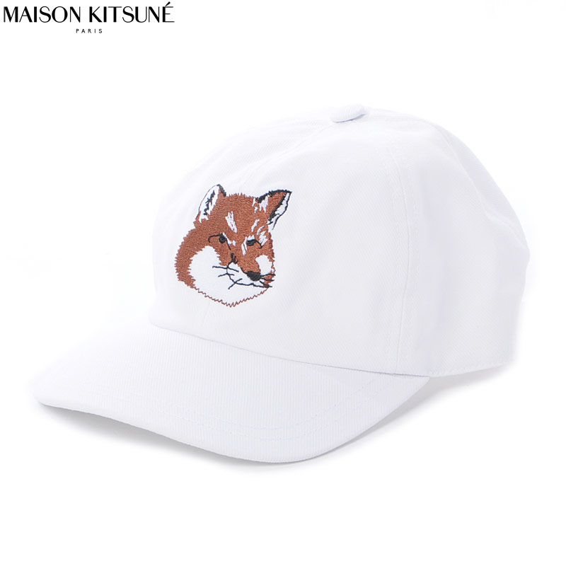 帽子 キャップ プレゼント メンズ メゾンキツネ Bu06111ww0007 Maison ホワイト Bravas Kitsune Maison Kitsune 帽子 メンズ ベース