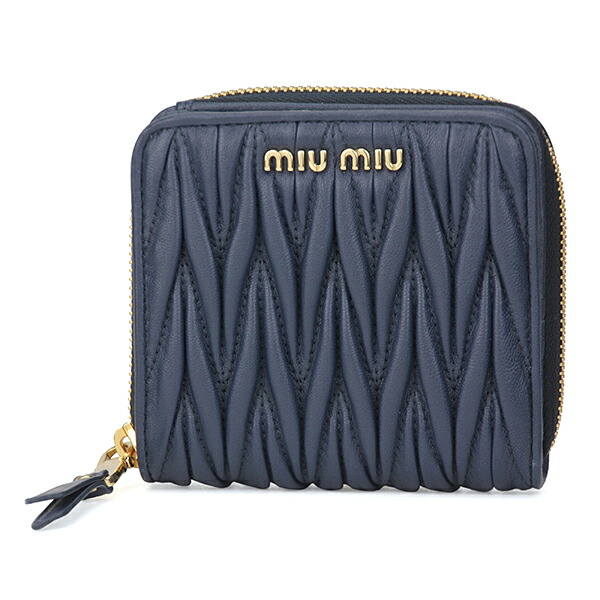 最大3000円offクーポン配布中 ミュウミュウ ダンヒル 2つ折り財布 ティファニー Miu Miu 5ml522 2bpu F0016 財布 トゥミ マテラッセ Matelasse 1 レディース Bluette ブルーエット ブルー 青 キルティング マトラッセ キュート ミューミュー 送料無料 ブランド