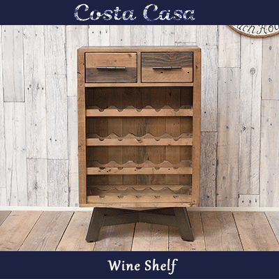 Costa Casa ワインラック Wine Rack オンライン Natural Wood ワイン棚 ワインシェルフ Casa Hils カーサヒルズ 天然木 リサイクルパインウッド アイアン 湘南スタイル Surf シーサイドインテリア ワインラック おしゃれ Lohas 人気 品番wswnpn01