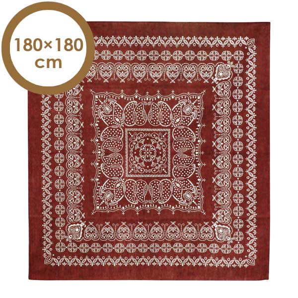 ディテール ベビー Detail リーフ バンダナ エルゴベビー ラグ Leaf アマブロ Bandanna Rug バーガンディー Burgundy 180 180cm 3171bul 送料無料 Citron Glaces ヴィンテージバンダナのパターンをモチーフにしたラグ