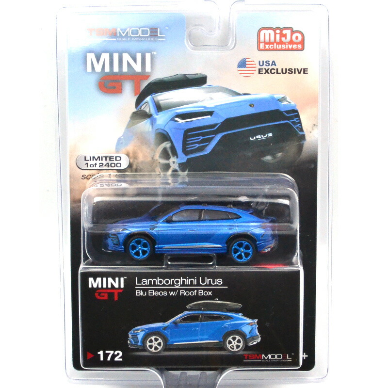 Mini Gt Mijo Exclusive Lamborghini Urus With Roof Box Blue