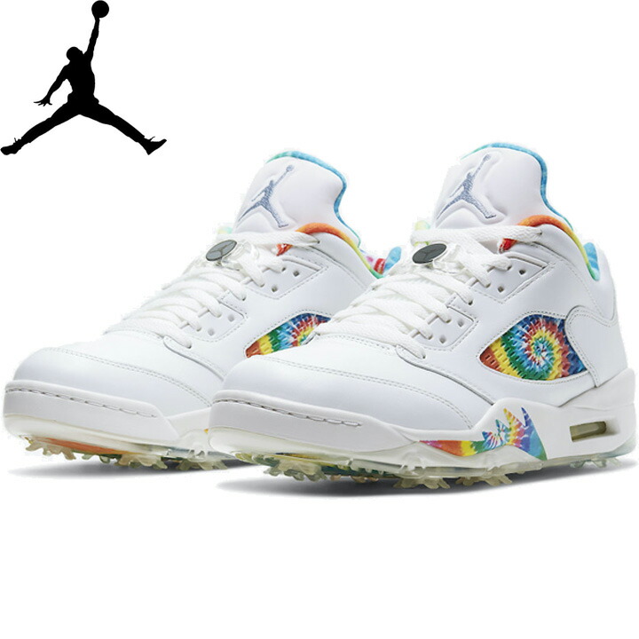 アメリカ直送 シューズ 送料無料 ランニング Jordan Nike ナイキ ゴルフ シューズ エアジョーダン 5 ロー Nike Air Jordan 5 Lo Golf Cw45 100 27cmのみ Tie Dye E Shopsmart 残りわずか 27cmのみ