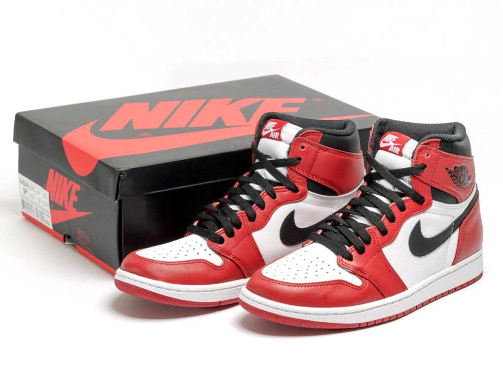 nike air jordan 1 retro high og耐克空气乔丹1重新流行高og白红黑