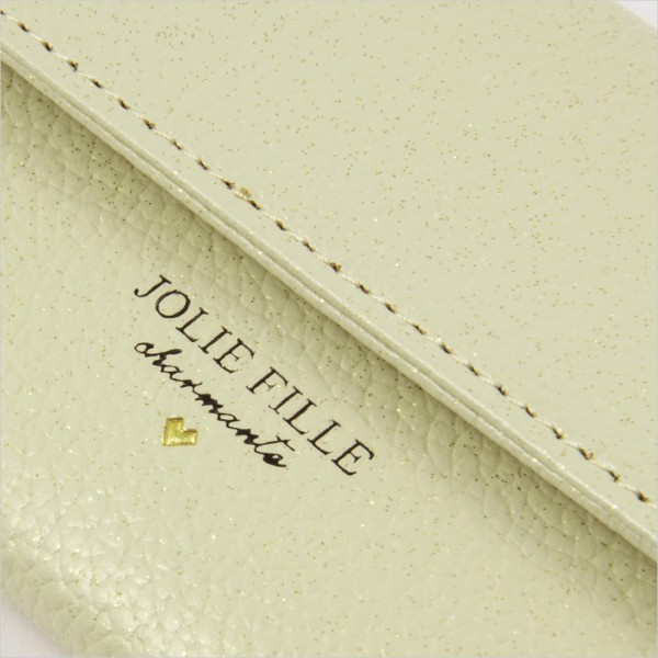 金色金属线姓名卡片匣女士名片夹皮革象牙jolie fille朱莉·fiyu·s