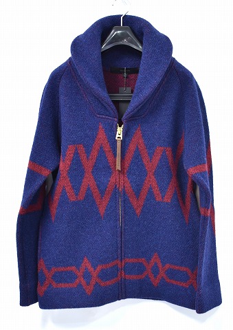 新品 Backbone バックボーン Double Jacquard Jacquard Knit Cowichan Sweater Cowichan Backbone ダブルジャガードニットカウチンセーター ジップアップ 17fw Kn10 Blue Wine S Back Bone ジャケット Used Select Shop Greed