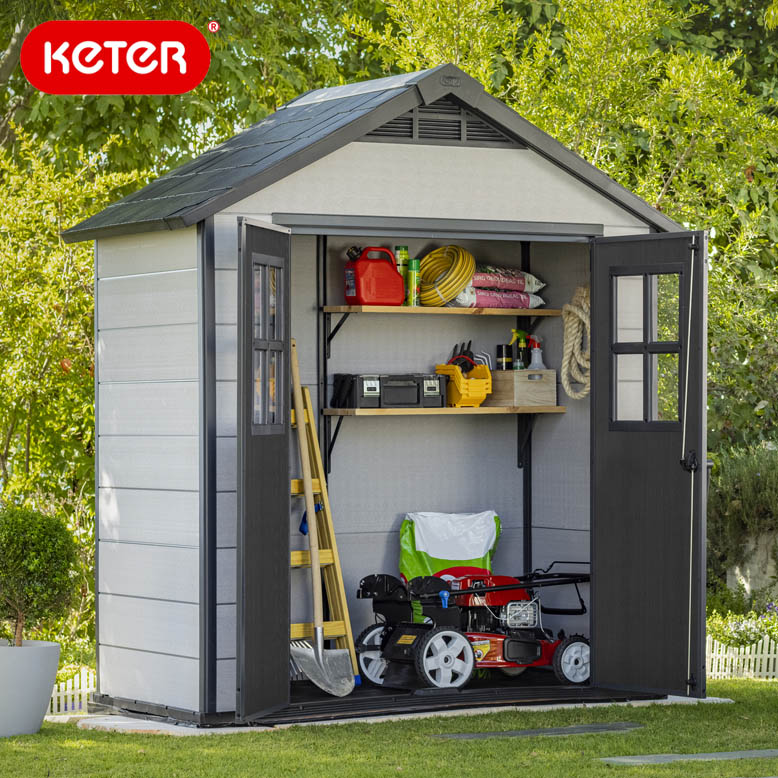 施工付 ガーデニング/近畿·関東地域限定】Oakland 754 Outdoor Outdoor ベランダ Shed（ケター オークランド754 屋外 収納庫)【大型宅配便Ｙ】代金引換不可/ケター ケーター 小屋 物置 収納庫 大型 ストッカー 園芸用品 分別 置き場 おしゃれ/木調：DEPOS 2号館 Keter社の ...