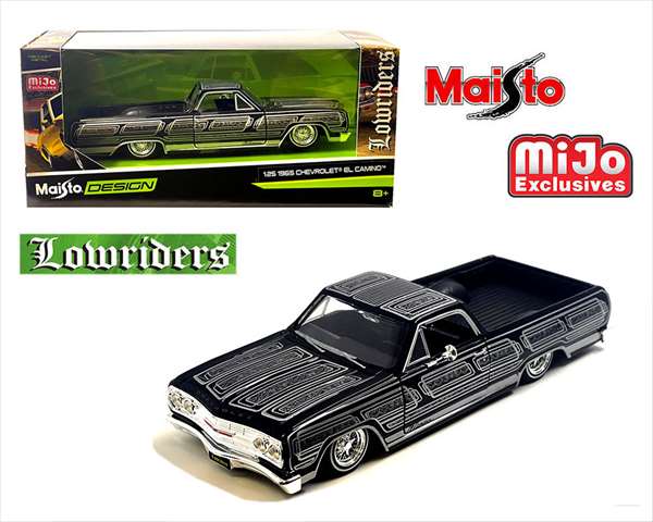 楽天市場ミニカー 1 24 maisto 1965 シボレー エルカミーノ ローライダー 黒色 1965 Chevrolet El