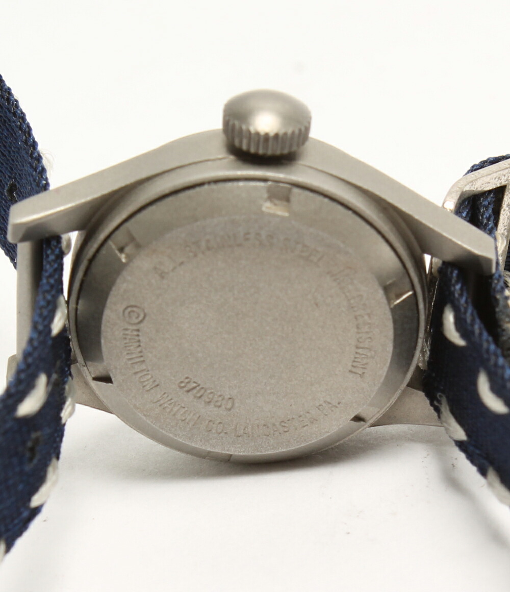 khaki mate self-winding watch ss blue clockface watch hamilton