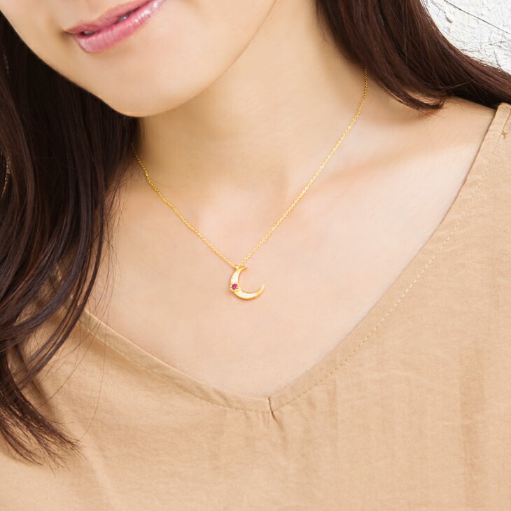 施华洛世奇氧化锆月亮新月项链(支持女子的18钱生日礼物珠宝金属过敏
