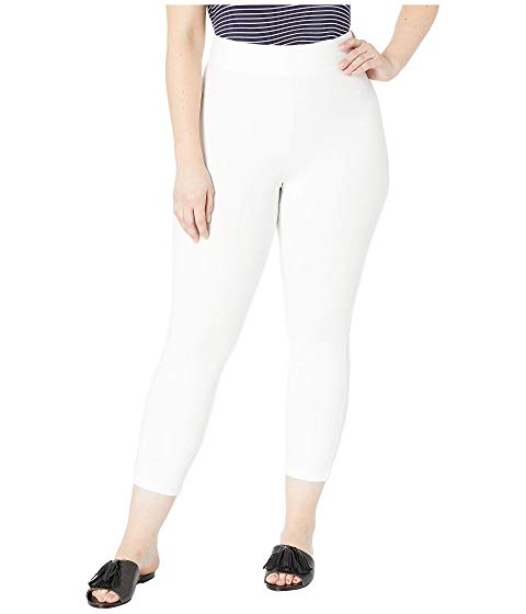Hue Cotton Capri Plus-Size Leggings 2X White CAPRI NWT