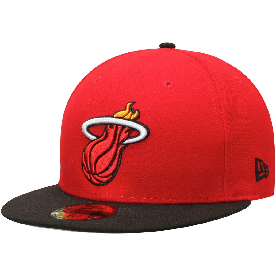 New Era NBA Miami Heat Basic Logo Cap 5950 Fitted Team Baseball Cap 6 7//8-7 3//4