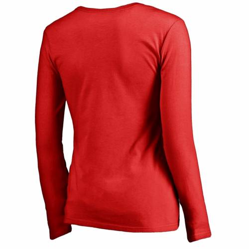 Fanatics Branded Alternate レディース トップス チーム スリーブ ブイネック Tシャツ 赤 レッド Womens Team Sleeve Red Fanatics Branded Calgary Flames Alternate Long Vneck Tshirt レディースファッション トップス Tシャツ スニケススポーツブランド