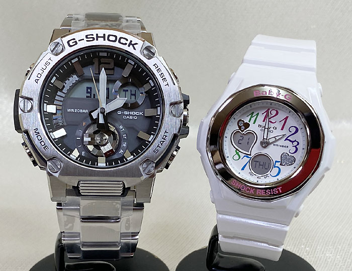 恋人たちのgショック ペアウオッチ G Shock Baby G ペア腕時計 時計修理 カシオ G Shock 時計 2本セット Gショック ベビーg アナデジ Gst 00sd 1ajf Bga 101 7b2jf プレゼント ギフト 人気 ラッピング無料 新品メッセージカード手書きします あす楽対応 クリスマス