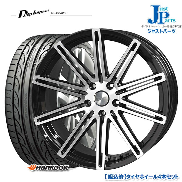 送料無料 激安 225 35r19 ハンコック Hankook K1 新品 サマータイヤ 送料無料 ホイール4本セット ディープインパクト 8 0j Cv10 ブラックポリッシュ 19インチ 8 0j 5h114 3