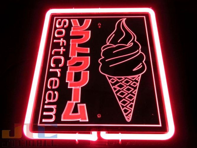 软奶油软服务冰淇淋 3d 霓虹灯招牌霓虹灯广告霓虹灯美国小玩意签署