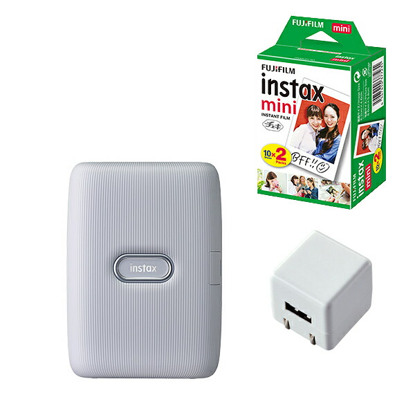 フィルム枚 アダプター付 富士フイルム インスタントプリンター チェキ Mini Instax Mini Link アッシュホワイト スマートフォン用プリンター チェキ Link スマホプリンタ Fujifilm 快適家電デジタルライフ 快適家電 デジタルライフ多彩な機能でスマホの写真を