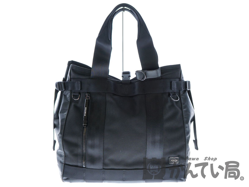 Used 5 質屋かんてい局北名古屋店 N18 3813 質屋かんてい局 オンライン ポーター ヒート 質屋かんてい局北名古屋店 ポーター ヒート Porter Heat ハンドバッグ バリスターナイロン ブラック メンズ 鞄 ハンドバッグ バリスターナイロン ブラック メンズ