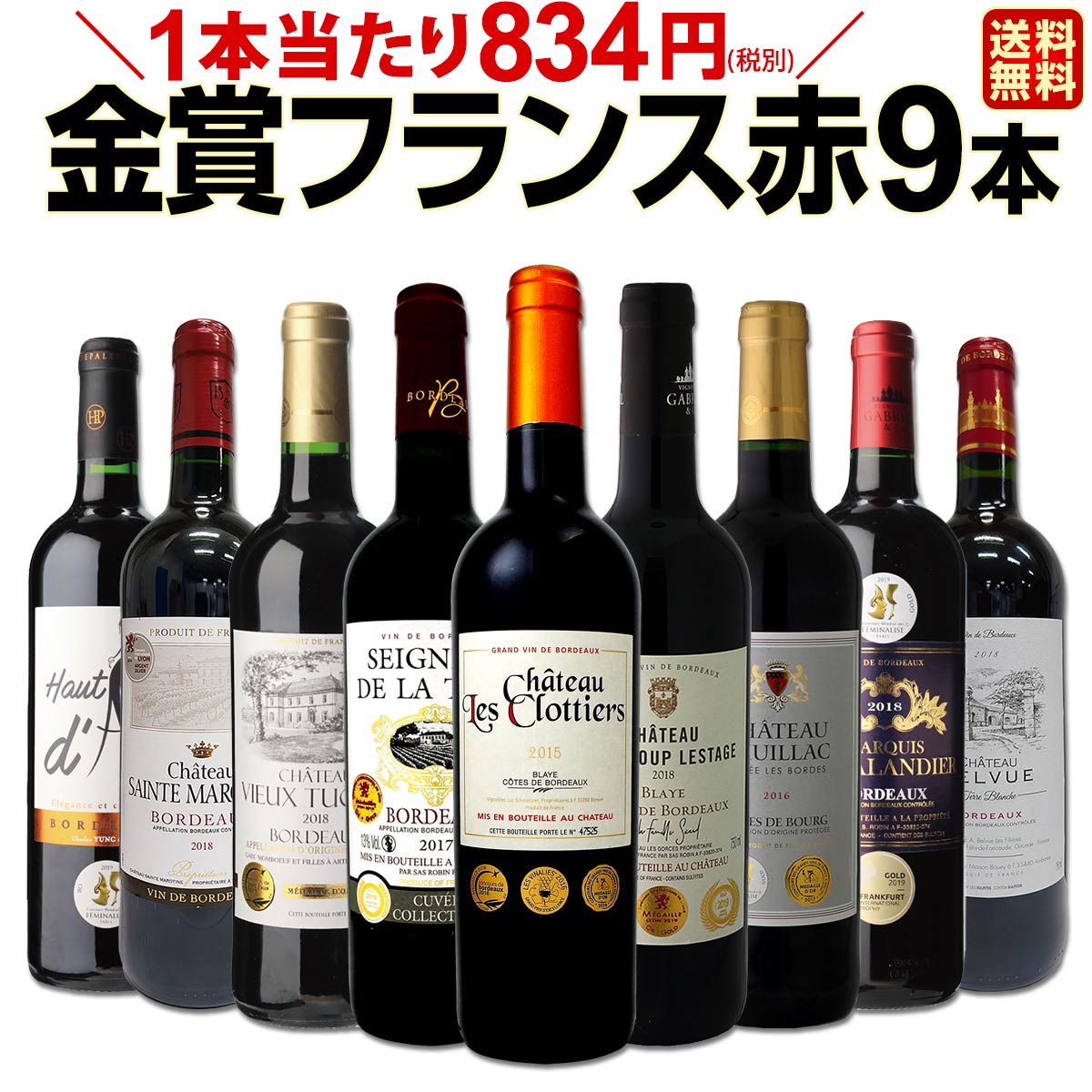 送料無料 4本 金賞スペシャル Nouveau 厳選金賞フランス赤ワイン9本セット 泡 ワイン ワインセット セット 赤ワインセット 赤ワイン 赤 飲み比べ 送料無料 ギフト プレゼント 750ml お中元 お歳暮 御中元 御中元ギフト 中元 中元ギフト お酒 京橋ワインなんと1本