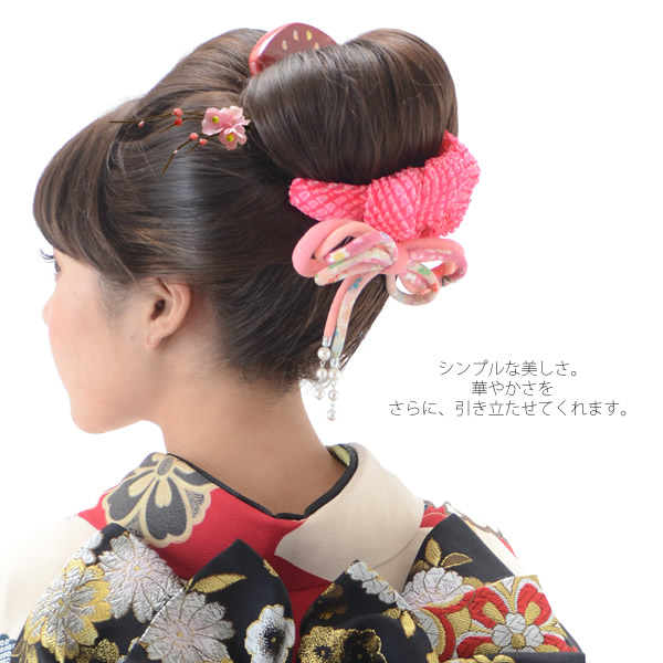 日本 传统发饰 振袖 日本成年礼和服 结婚典礼 梅花 红色/ 粉红色 u型