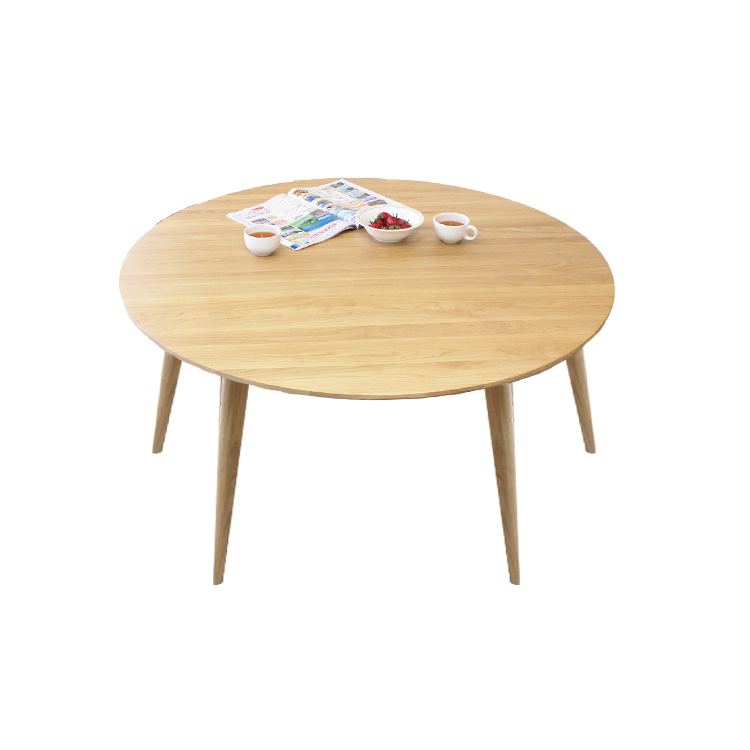 有]北欧风格白橡木的明亮地天然的餐桌120cm圆形桌子圆形桌子单物品