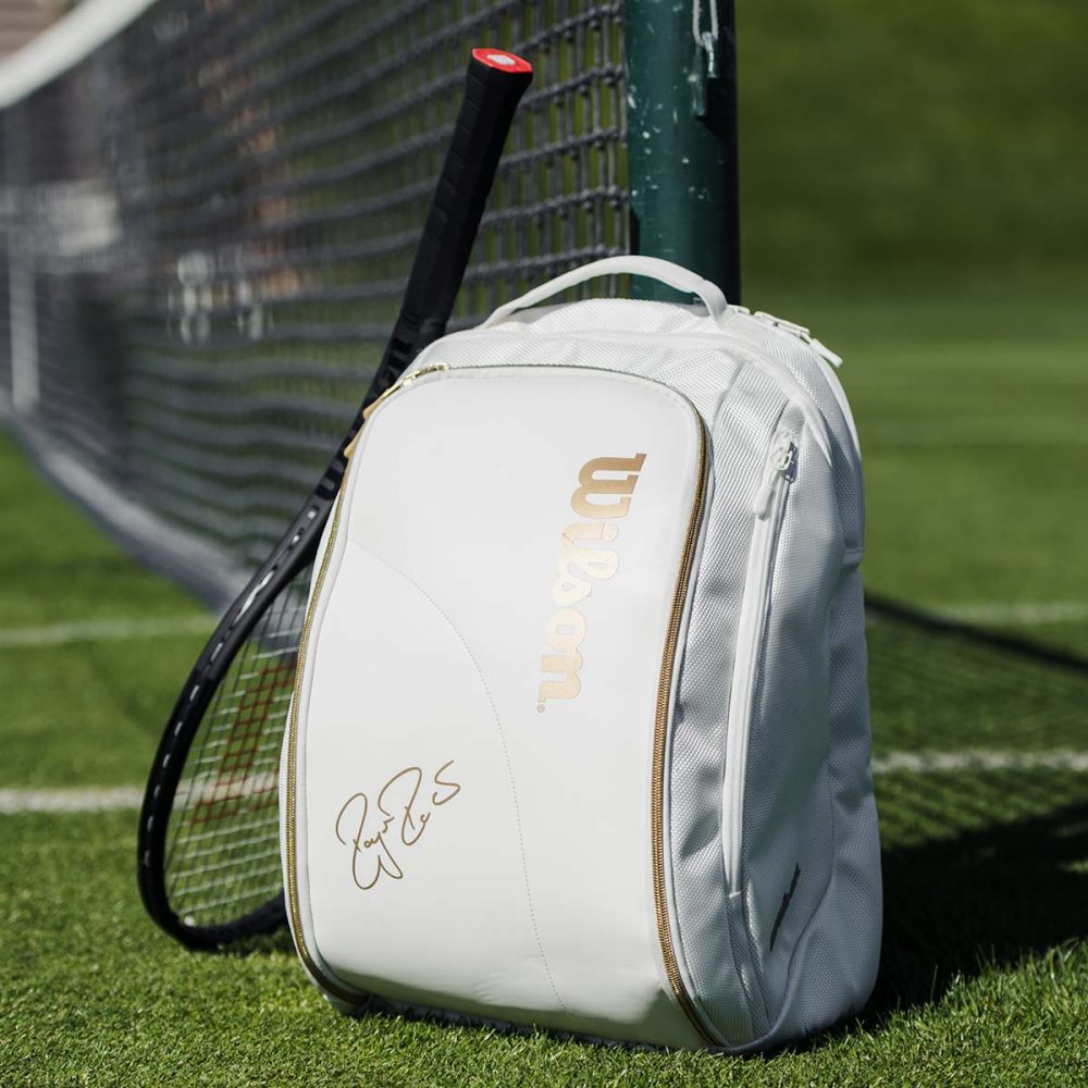 "对应"威尔逊wilson网球包·情况federer dna backpack white/gold