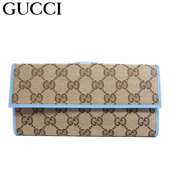 グッチ アウトレット Gucci 財布 キャンバス アウトレット 最安値 Gg柄 長財布 ベージュ系xライトブルー系 Gg柄 両開き Rcp 楽天カード分割 レディース Sanalpha サンアルファ 14時まで即日発送 日曜定休日