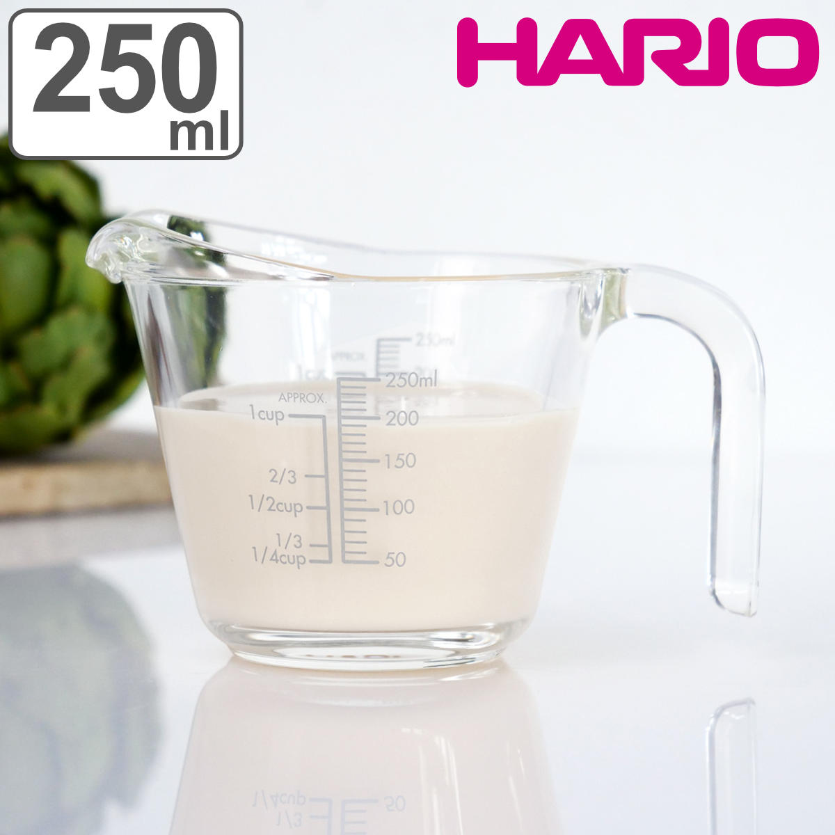 楽天市場ハリオ メジャーカップ 250ml 耐熱ガラス 取っ手付き HARIO 計量コップ メジャーコップ 熱湯OK 200cc