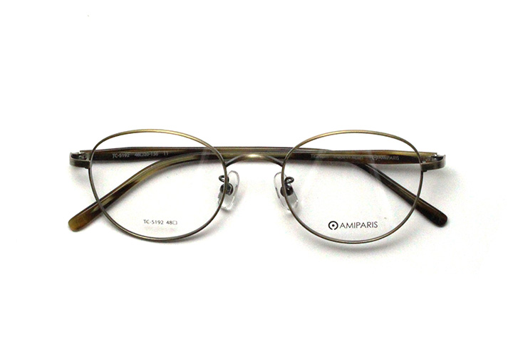 Amiparis アミパリ Tc ｍａｒｃ 増永眼鏡 5192 11 アンティークゴールド ユニセックス 5192 11 男女兼用 クラシックフレーム 日本製 メガネのヒラタアミパリこだわりのクラシックフレームおすすめ 新品送無