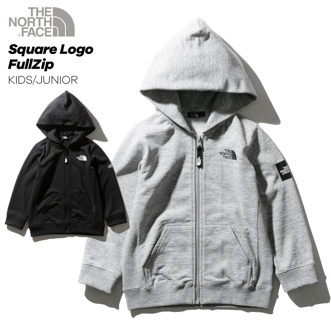 ノースフェイス The Face 親子ペア North ペアルック Face 1cm 送料無料 新作 Square スヌーピーグッズ キッズファッション Logo Full Zip 100cm 110cm 1cm 130cm 140cm 150cm ジップアップパーカー メール便不可