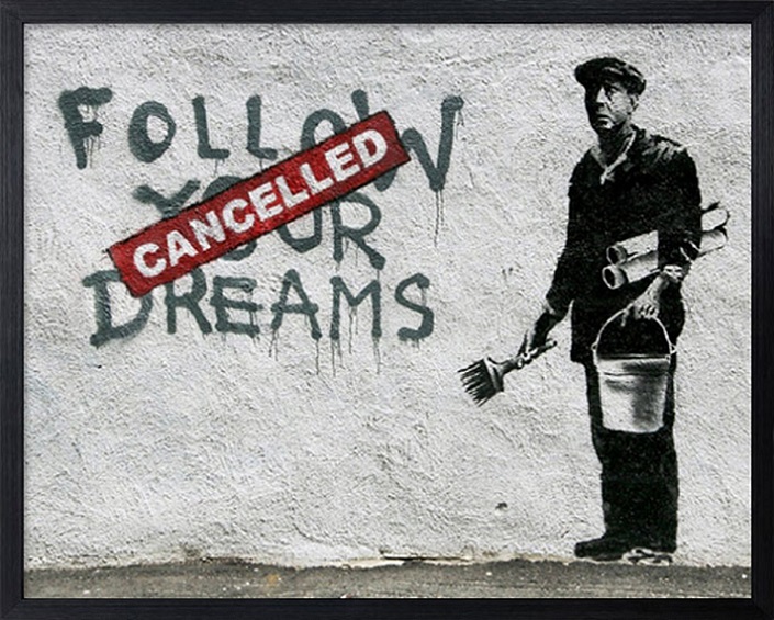 バンクシー Banksy ポスター Follow Your ナチュラル Dreams アートパネル アートポスター インテリア 額 壁掛け おしゃれ ｏｋ家具牧場バンクシー Banksy ポスター Follow Your Dreams