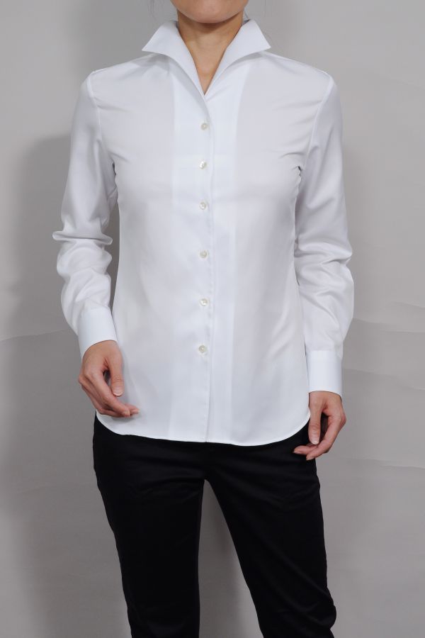 衬衫女士衬衫|高级的意大利式领商务y衬衫白衬衫刻刀衬衫商务男式女