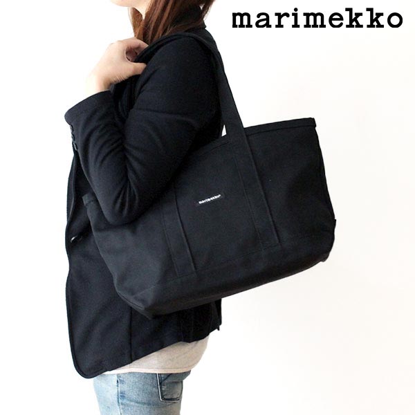 Marimekko おもちゃ マリメッコ ミニマツクリ トートバッグ イッタラ ブラック 正規販売店 あす楽 プレシャスシーズ インテリア雑貨正規品 Uusi Minimatkuri マツクリ ファスナー付 トート かばん バッグ ママバッグ マザーズバッグ