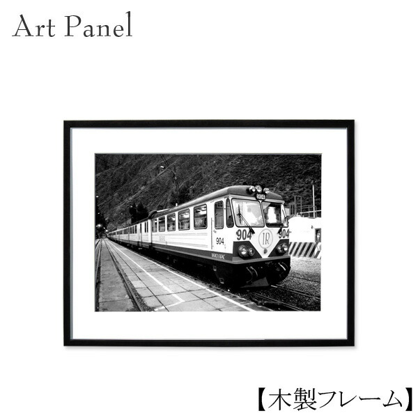 モノクロ 絵画 インテリア アートパネル 壁飾り 列車 白黒 ポスター 絵 モノトーン ウォールパネル ウォールデコ 飾り物 アートパネル専門店 Pengiiino 付属品が充実した木製額のアートパネル 店舗や住宅展示の壁掛けインテリアにオススメのアートパネルはこだわりある