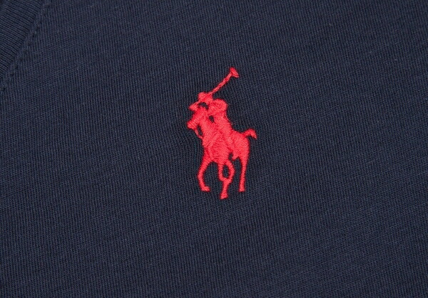 拉尔夫劳伦体育ralph lauren sport胸标识刺绣v字领t恤藏青色m