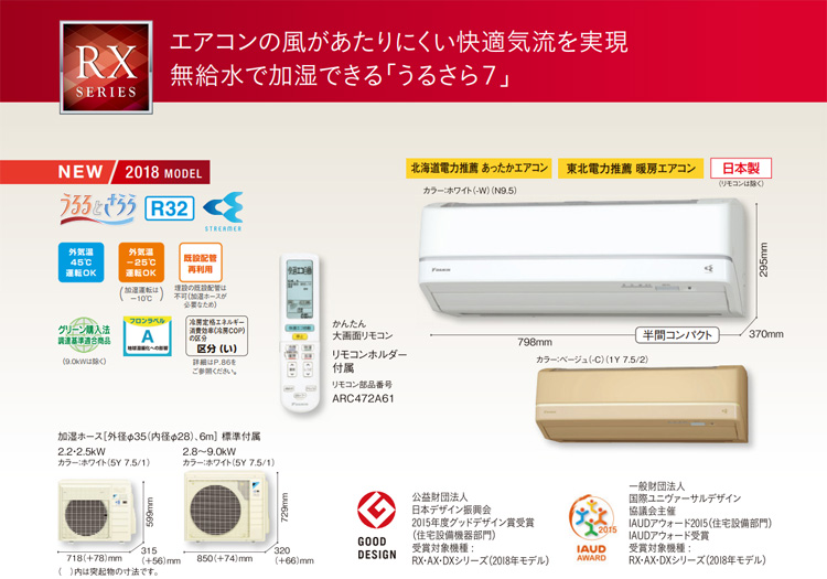 ダイキン Daikin トイレ エアコン うるさら7 住宅設備 S25vtrxs Rxシリーズ 8畳程度 室内電源タイプ100v ヴィンテージ ホワイト ベージュ ランドリー乾燥 おやすみ運転 Jeane Collectables Imgrc