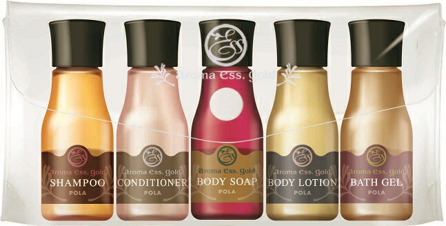 在庫処分価格 ポーチ入り アロマエッセゴールド アロマエッセゴールド 業務用 ポーラ Ess Gold 30ｍｌミニボトル５点セット 詰め替え 300個入り Potch7pola Aroma