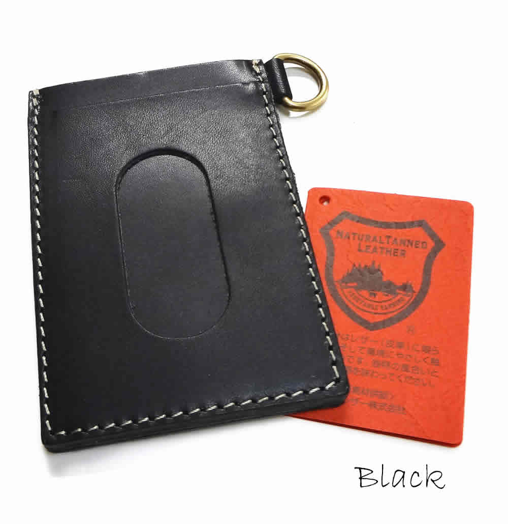 推荐为能牛皮路径情况月票夹日本制造栃木皮革卡片匣名片夹通勤上学的